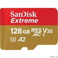 Micro SecureDigital 128GB SanDisk microSDXC Class 10 UHS-I A2 C10 V30 U3 Extreme 190MB/s [SDSQXAA-128G-GN6MN]  [: 1 ]