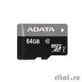 Micro SecureDigital 64Gb A-DATA AUSDX64GUICL10-RA1 {MicroSDXC Class 10 UHS-I, SD adapter}  [: 1 ]