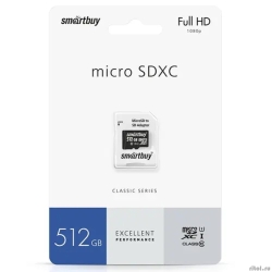 Micro SecureDigital 512GB Smartbuy Class10 UHS (� ��������� SD) (SB512GBSDCL10-01)  [��������: 1 ���]