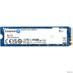 Kingston SSD NV3, 1000GB, M.2(22x80mm), NVMe, PCIe 4.0 x4, 3D TLC SNV3S/1000G  [��������: 3 ����]