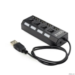 Gembird ������������ USB2.0  4xUSB, ���� ������� 2�, ��������� � ����, ������ USB 55��, ������ (UHB-U2P4-02A)  [��������: 1 ���]