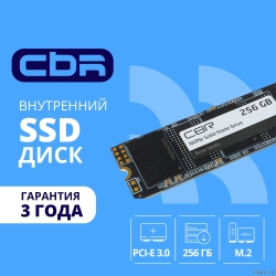 CBR SSD-256GB-M.2-BS24b, ���������� SSD-����������, ����� "Base", 256 GB, M.2 2280, PCIe 3.0 x4, NVMe 1.3, 3D TLC NAND, R/W speed up to 2900/1800 MB/s, TBW (TB) 240, OEM  [��������: 3 ����]