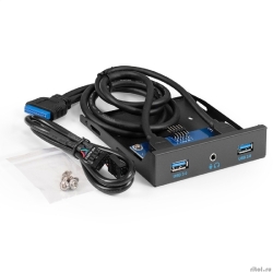 Exegate EX298351RUS ������ USB �� �������� ������ ExeGate U3H-627S, 3,5", 2*USB3.0+HD Audio Combo, ������, ������, �������. � MB  [��������: 1 ���]