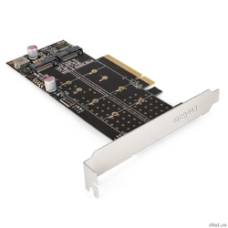Exegate EX298298RUS ���������� ExeGate EXE-597E2 (2 x M.2 M key -> PCI-E x8 v3.0, ��� ��������� ���� SSD M.2 2230/2242/2260/2280/22110 M key NGFF � ���� PCI-E, ����������� ����� ������ ���� c ��������  [��������: 1 ���]