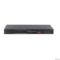 DAHUA DH-S3220-16GT-190 16-�������� ������������� ���������� ���������� � PoE; 16xRJ45 1G (PoE/PoE+/Hi-PoE), 2xRJ45 1G (uplink), 2xSFP 1G (uplink); �������� 190��;watchdog;�����������;������� 100-240V  [��������: 3 ����]