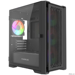 Powercase ByteFlow Micro Black LE, Tempered Glass, 4� 120mm ARGB PWM fans, ������, mATX [��� ����������� ����] (CAMBFB-A4-LE)  [��������: 1 ���]