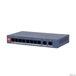 DAHUA DH-CS4010-8ET2GT-60 8-�������� PoE �������� ����������; 8xRJ45 100M (PoE/PoE+/Hi-PoE), 2xRJ45 1G (uplink); �������� �� 60��; PoE watchdog, �� 250�; �������: 53VDC;  [��������: 3 ����]