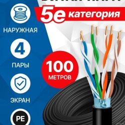5bites ������ FS5500-100APE FTP / SOLID / 5E / CCAG / PE / BLACK / OUTDOOR / 100M  [��������: 1 ���]