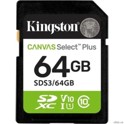 SecureDigital 64GB Kingston SDS3/64GB Canvas Select Plus V10  [��������: 1 ���]