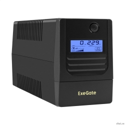 Exegate EX299494RUS ��� ExeGate Smart LB-500.LCD.AVR.2SH (500VA/300W, LCD, AVR, 2*Schuko, ������� 12V 4.5Ah, Black)  [��������: 1 ���]