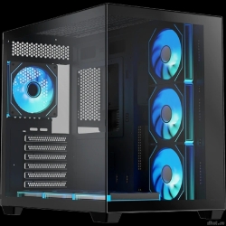 XASTRA QW500 7ARGB-C10-UC Black ATX/Aquarium/Screewless/7x120mm ARGB PWM FM fans/Argb+PWM HUB 10port/Type-C/ QW500-7FM12A-C10-UC  [��������: 1 ���]