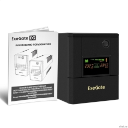 Exegate EX299786RUS ��� ExeGate Smart LB-2200.LCD.AVR.4SH (2200VA/1300W, ������� LCD, AVR, 4*Schuko, ������� 12V 9Ah - 2 ��., ������������� ������, Black)  [��������: 1 ���]