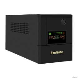Exegate EX299787RUS ��� ExeGate Smart LB-2200.LCD.AVR.4SH.USB (2200VA/1300W, ������� LCD, AVR, 4*Schuko, USB, ������� 12V 9Ah - 2 ��., ������������� ������, Black)  [��������: 1 ���]