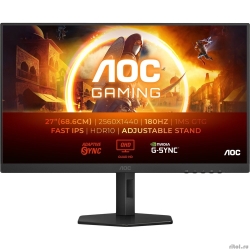 LCD AOC 27" Q27G4XF  Black/Grey {Fast IPS 2560x1440 180Hz 1ms 300cd HDMI DisplayPort HAS Internal Vesa}  [��������: 3 ����]