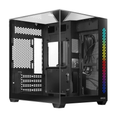 Ginzzu V340 RGB ���������, ���������� ������ 1*USB 3.0,1*USB 2.0, AU ����� mATX  [��������: 1 ���]