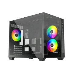 Case ID-Cooling VIEW 500 ARGB Black mATX/ win TG/ 3 fans/ CPU 162mm/ GPU 407mm/ no PSU  [��������: 2 ����]