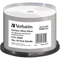 Verbatim  ���� CD-R Verbatim 700Mb 52x Cake Box (50��) Printable (43582)  [��������: 2 ������]