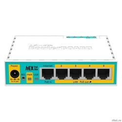 MikroTik RB750UPr2 ������������� ���������, hEX PoE lite, 5-�������� 100-�������  � ���������� PoE �� 4-� ������ 5x Ethernet, ������� PoE, 650 ��� ��, 64 ��   [��������: 1 ���]