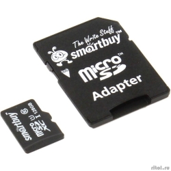 Micro SecureDigital 128Gb Smart buy SB128GBSDCL10-01 {Micro SDHC Class 10, UHS-1, SD adapter}  [��������: 2 ����]