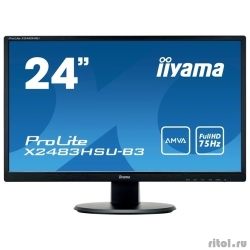 LCD IIYAMA 24" X2483HSU-B3  {AMVA LED 1920x1080 75hz 4ms 16:9 250cd 178/178 D-Sub HDMI DisplayPort}  [: 3 ]