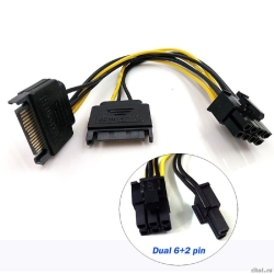 ORIENT C588, ���������� ������� ��� PCI-Ex ��������� 2 x SATA 15pin (M) -> 8pin (6pin+2pin)  [��������: 1 ���]