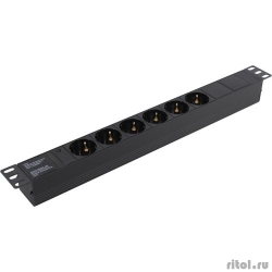 Exegate EX280825RUS ���� ������� ExeGate ServerPro PDU-19H601 Al-6S-C14, 19",1U,����, 6Schuko, �14  [��������: 1 ���]