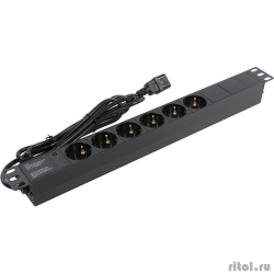 Exegate EX280829RUS ���� ������� ExeGate ServerPro PDU-19H604 Al-6S-C14-2.5, 19",1U,����, 6Schuko, ������ � C14 2.5�  [��������: 1 ���]