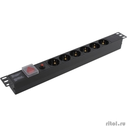 Exegate EX280830RUS ���� ������� ExeGate ServerPro PDU-19H605 Al-6S-C14-SW-O, 19",1U,����, 6Schuko, �14, ��� ������  [��������: 1 ���]