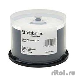 Verbatim   CD-R 25 .   Printable InkJet, 52-x 700Mb, Cake Box (43439)  [: 2 ]
