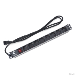 Cabeus  PDU-8P-2IEC  ���� ����������� ��� 19" ������, ��������������, 8 �������, 10 A, �����������, ����������� ������, ���� 2 �, ����� IEC 320 C14  [��������: 2 ������]