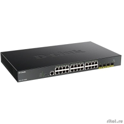 D-Link DGS-1250-28XMP/A1A ����������� L2 ���������� � 24 ������� 10/100/1000Base-T � 4 ������� 10GBase-X SFP+ (24 ����� PoE 802.3af/at, PoE-������ 370 ��)  [��������: 1 ���]