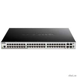 D-Link DGS-1250-52XMP/A1A ����������� L2 ���������� � 48 ������� 10/100/1000Base-T � 4 ������� 10GBase-X SFP+ (48 ������ PoE 802.3af/at, PoE-������ 370 ��)  [��������: 1 ���]