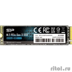 Silicon Power SSD 512Gb A60 SP512GBP34A60M28, M.2 2280, PCI-E x4, NVMe  [��������: 3 ����]