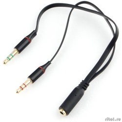 ������ ����� Cablexpert CCAB-02-35F2M-0.2MB 3.5 ���� 4pin(F)/2� 3.5 ����(M) �������� � ��������, ������, 0.2�, �������  [��������: 3 ������]