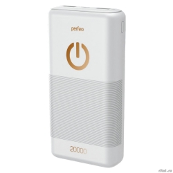 Perfeo Powerbank 20000 mah + Micro usb /In Micro usb /Out USB 1 �, 2.1A/ White (PF_B4299)  [��������: 1 ���]