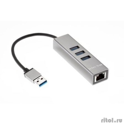Telecom ���������� USB 3.0 -->RJ-45 1000Mbps +3 USB3.0, Aluminum Shell, 0.2� Telecom <TA311U>  [��������: 1 ���]