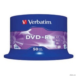 Verbatim  ����� DVD+R  4.7Gb 16-� , 50 ��, Cake Box (43550)  [��������: 2 ������]