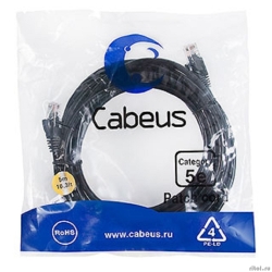 Cabeus PC-UTP-RJ45-Cat.5e-5m-BK ����-���� U/UTP, ��������� 5�, 2XRJ45/8P8C, ����������������, ������  [��������: 2 ������]