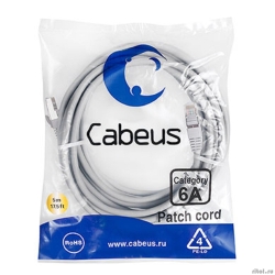 Cabeus PC-SSTP-RJ45-Cat.6a-5m-LSZH ����-���� S/FTP, ��������� 6� (10G), 2xRJ45/8p8c, ��������������, �����, LSZH, 5�  [��������: 2 ������]