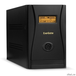 Exegate EP285487RUS ��� ExeGate SpecialPro Smart LLB-1000.LCD.AVR.EURO.RJ <1000VA/650W, LCD, AVR, 4 �����������, RJ45/11, Black>  [��������: 1 ���]