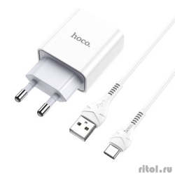 HOCO HC-27961 C81A/ ������� �� + ������ Type-C 1m/ 1 USB/ �����: 10.5W/ White  [��������: 1 ���]