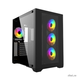Powercase Vision Black, Tempered Glass, 4 120mm 5-color fan, , ATX  (CVBA-L4)  [: 1 ]