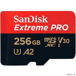 Micro SecureDigital 256GB Sandisk Extreme Pro microSDXC  + SD Adapter + Rescue Pro Deluxe 200MB/s [SDSQXCD-256G-GN6MA]  [��������: 1 ���]