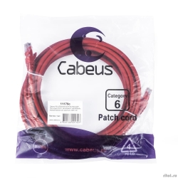 Cabeus PC-UTP-RJ45-Cat.6-5m-RD-LSZH ����-���� U/UTP, ��������� 6, 2xRJ45/8p8c, ����������������, �������, LSZH, 5�  [��������: 2 ������]