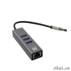 5bites ������-������� UA3-45-11BK USB3.0 ������� ����� / 3*USB3.0 / RJ45 1G / AL / GREY  [��������: 6 �������]