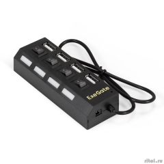 Exegate EX293977RUS USB-��� (������������) ExeGate DUB-42SW (������-������� USB2.0 --> 4xUSB2.0, ������ ���������/���������� ��� ������� �����, Plug&Play, ������)  [��������: 1 ���]