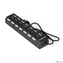 Exegate EX293978RUS USB-��� (������������) ExeGate DUB-72SW (������-������� USB2.0 --> 7xUSB2.0, ������ ���������/���������� ��� ������� �����, Plug&Play, ������)  [��������: 1 ���]