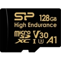 Micro SecureDigital 128GB Silicon Power Class 10  High Endurance UHS-I V30 A1 (R/W 100Mb/s) + SD �������   (SP128GBSTXDV3V1HSP)  [��������: 1 ���]