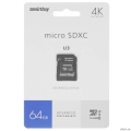 Micro SecureDigital 64GB Smartbuy Advanced Class 10/U3/V30/A1; R/W up to 90/55 (� ��������� SD)  [��������: 1 ���]