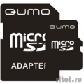 Micro SecureDigital 4Gb QUMO QM4GMICSDHC4 {MicroSDHC Class 4, SD adapter}  [Гарантия: 5 лет]
